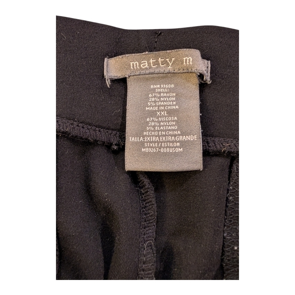 Matty M Women's Black Wide Leg Pull-on Pants - Picture 4 of 6